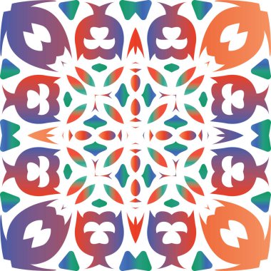 Meksika Talavera 'sında etnik seramik fayans. Yaratıcı tasarım. Vektör kusursuz desen çizimi. Yüzey dokusu, havlu, yastık, duvar kağıdı, baskı, web arkaplanı için kırmızı vintage süsleme.
