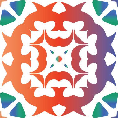 Geleneksel süslü Meksika Talavera 'sı. Vektörsüz şablon çerçevesi. Grafik tasarımı. Web arkaplanı, baskı, yastıklar, yüzey dokusu, duvar kağıdı, havlular için kırmızı soyut arkaplan.