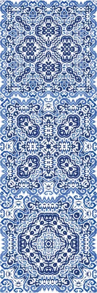 Керамическая Плитка Azulejo Португальский Стильный Дизайн Набор Векторных Бесшовных Шаблонов — стоковый вектор