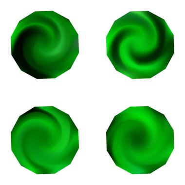 Çokgen bulanık arkaplan kiti. Düz stil, 90 'ıncı, 80' inci. Moda yumuşak renk konsepti. Grafik tasarımı veya yaratıcı projeleriniz için yeşil modern soyut kapaklar.