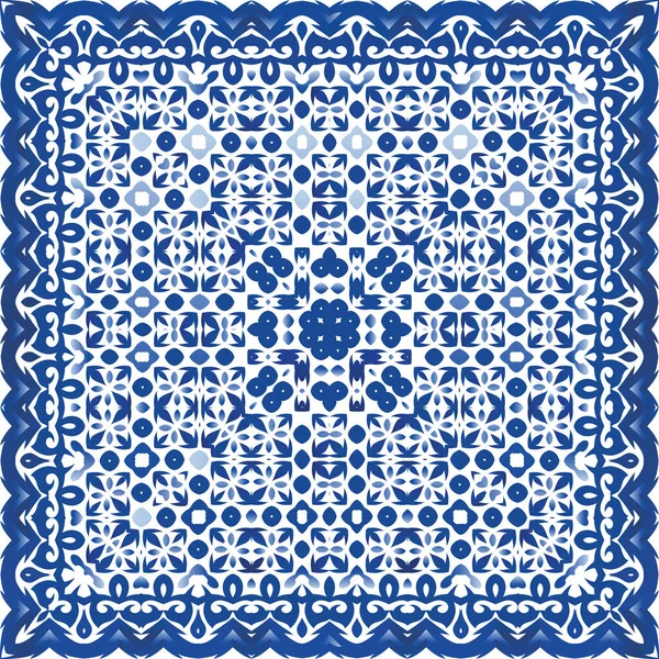 Antik Azulejo Csempe Foltok Színes Dizájn Vektor Varrat Nélküli Minta — Stock Vector