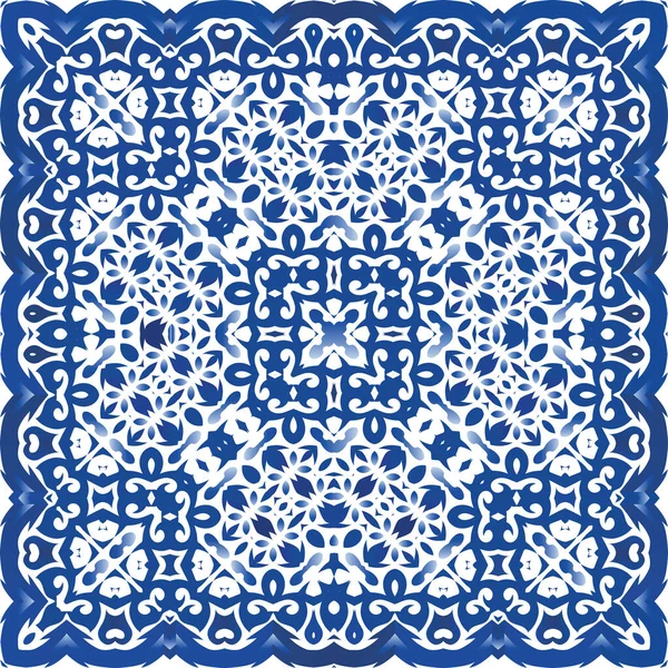 Dekorative Farbe Keramische Azulejo Fliesen Minimales Design Vektor Nahtlose Mustervorlage — Stockvektor