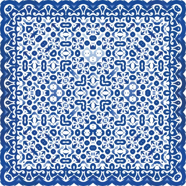 Dekorativní Barva Keramické Azulejo Dlaždice Téma Vektorového Vzorce Barevný Design — Stockový vektor