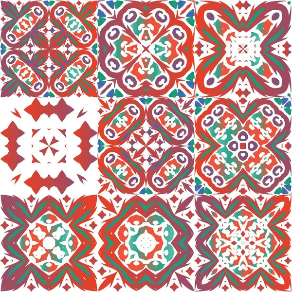 Carreaux Talavera Antique Patchworks Conception Universelle Kit Motifs Vectoriels Sans — Image vectorielle