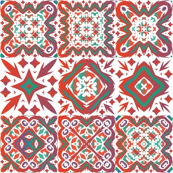 Decoración Decorativa Azulejos Talavera Mexicana Diseño Universal Kit Patrones Sin — Vector de stock