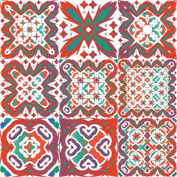 Décor Tuiles Ornementales Talavera Mexico Design Coloré Collection Motifs Vectoriels — Image vectorielle