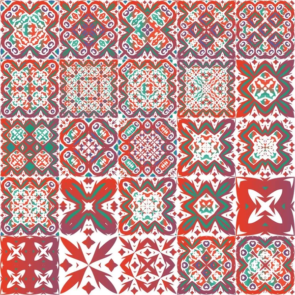 Mexikanische Ziertalavera Keramik Eine Reihe Von Vektor Mustern Handgezeichneter Entwurf — Stockvektor