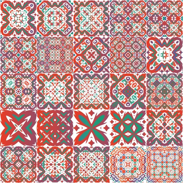Античная Декоративная Плитка Талавера Мексико Творческий Дизайн Коллекция Векторных Бесшовных — стоковый вектор