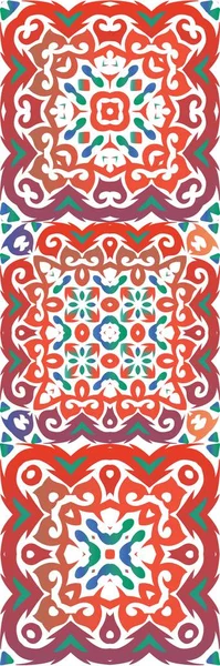 Mexikanische Vintage Talavera Fliesen Sammlung Vektornahtloser Muster Modernes Design Rote — Stockvektor