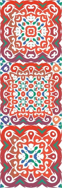 Mexikanische Vintage Talavera Fliesen Sammlung Vektornahtloser Muster Modernes Design Rote — Stockvektor