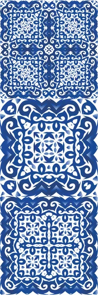 Антикварная Плитка Azulejo Лоскуты Универсальный Дизайн Коллекция Векторных Бесшовных Шаблонов — стоковый вектор