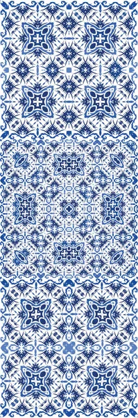 Traditionell Verzierte Portugiesische Azulejos Farbiges Design Eine Reihe Von Vektor — Stockvektor