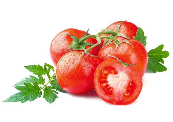 Reife Tomaten Isoliert Auf Weißem Hintergrund — Stockfoto