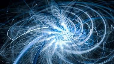 Kavisli mavi parlak enerji ile kıvılcım