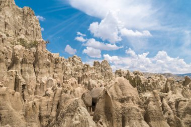 Bolivya 'daki La Paz şehrindeki Ay Vadisi. Güney Amerika. 