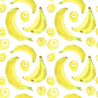 Sarı muzlu yemek deseni