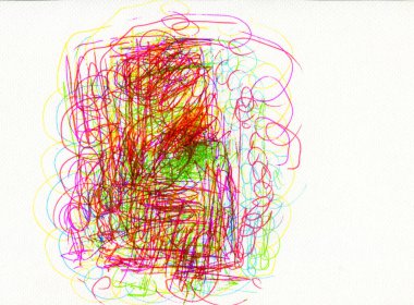 Renkli işaret çizimi beyaz arkaplanda izole edildi