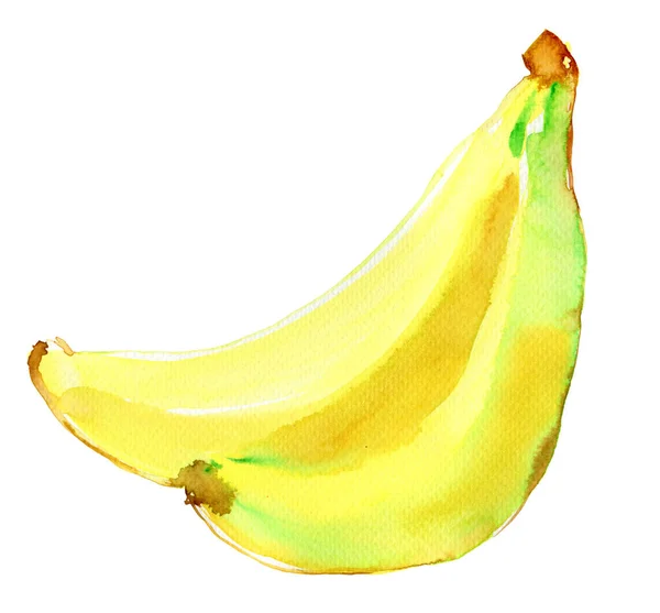 Gula Bananer Isolerad Vit Bakgrund — Stockfoto