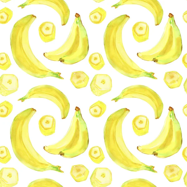 Пищевой Узор Желтыми Бананами — стоковое фото