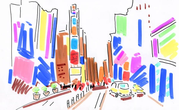 Messy Sketch City Life — Stock Photo, Image