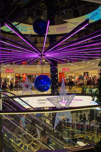 Moscou Rússia Dezembro 2019 Interior Centro Comercial Moderno Vários Andares — Fotografia de Stock