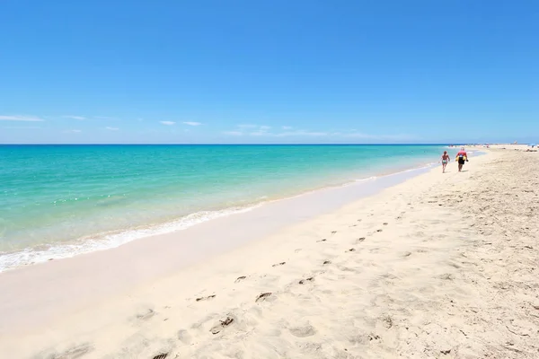 Morro Jable Playa 'da güzel bir gün, Fuerteventura, Kanarya Adaları