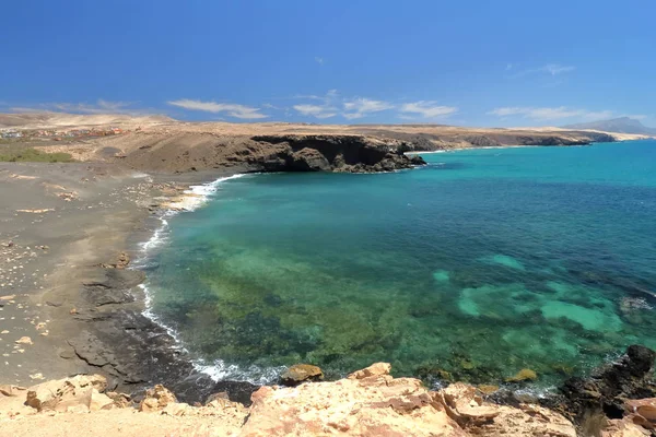 Prachtig Panoramisch Uitzicht Rotsachtige Oceaankust Pared Fuerteventura Canarische Eilanden Spanje — Stockfoto