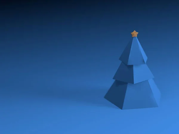 Minimalistic Christmas Tree Composition With Copy Space — Stock fotografie