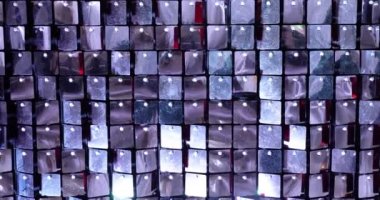 Event Decorated Wall Made Of Many Sparkling Sequins.