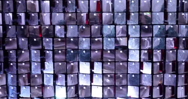 Event Decorated Wall Made Of Many Sparkling Sequins. — ストック動画