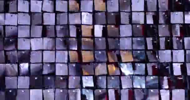 Event Decorated Wall Made Of Many Sparkling Sequins. — Stockvideo