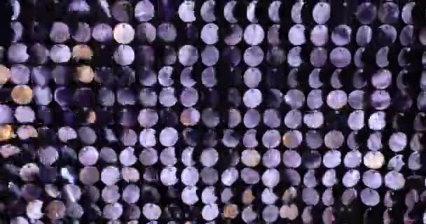 Event Decorated Wall Made Of Many Sparkling Sequins. — Stockvideo