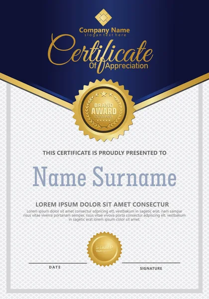 Lüks ve zarif desenli sertifika şablonu modern model, diploma, Vektör illüstrasyonu