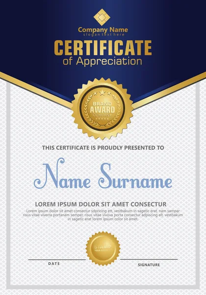 Lüks ve zarif desenli sertifika şablonu modern model, diploma, Vektör illüstrasyonu