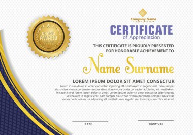 Doku desenli zarif ve gelecekçi modern sertifika şablonu.
