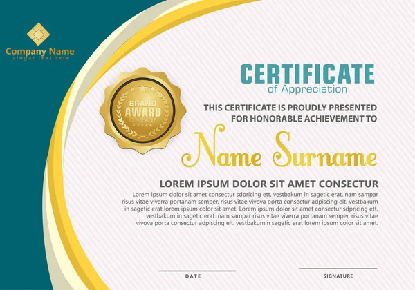 Modèle de certificat moderne — Image vectorielle