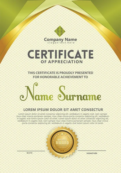 Dikey modern sertifika şablonu