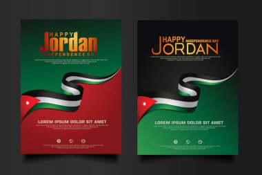Soyut vektör yerleşimi Jordan 'ın bağımsızlık günü ayarlandı. Sanat şablonu tasarımı, modelleme broşürü, afiş, fikir, kapak, kitapçık, baskı, broşür, kitap, kart ve diğer kullanıcılar için
