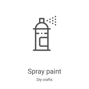 Diy el sanatları koleksiyonundan sprey boya ikonu vektörü. İnce çizgili sprey boyayla çizilmiş ikon vektör çizimi. Web ve mobil uygulamalarda kullanmak için doğrusal sembol, logo, yazdırma ortamı