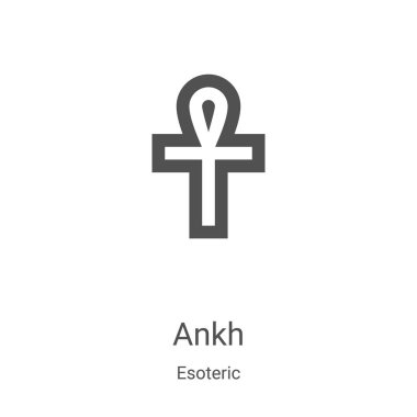 Ezoterik koleksiyondan Ankh ikon vektörü. İnce çizgi ankh ana hatlı ikon vektör çizimi. Web ve mobil uygulamalarda kullanmak için doğrusal sembol, logo, yazdırma ortamı