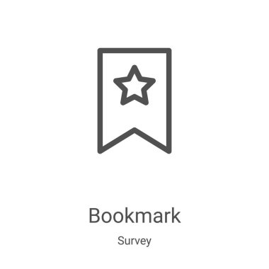 Anket koleksiyonundan yer imi simgesi vektörü. İnce satır yer imi ana hatları ikon vektör illüstrasyonu. Web ve mobil uygulamalarda kullanmak için doğrusal sembol, logo, yazdırma ortamı