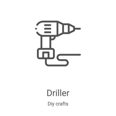 Diy Crafts koleksiyonundan sondaj ikonu vektörü. İnce çizgi sondaj taslağı ikon vektör çizimi. Web ve mobil uygulamalarda kullanmak için doğrusal sembol, logo, yazdırma ortamı