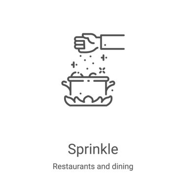 Restoranlardan ve yemek koleksiyonundan ikon taşıyıcı serpin. İnce çizgi serpiştirme ana hatlı ikon vektör çizimi. Web ve mobil uygulamalarda kullanmak için doğrusal sembol, logo, yazdırma ortamı