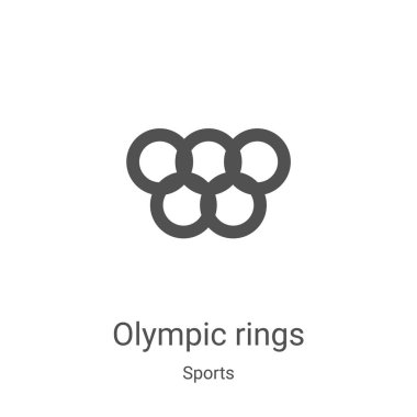 Olimpik halka ikon taşıyıcısı, spor koleksiyonundan. İnce çizgi olimpiyat halkaları ana hatlı ikon vektör çizimi. Web ve mobil uygulamalarda kullanmak için doğrusal sembol, logo, yazdırma ortamı