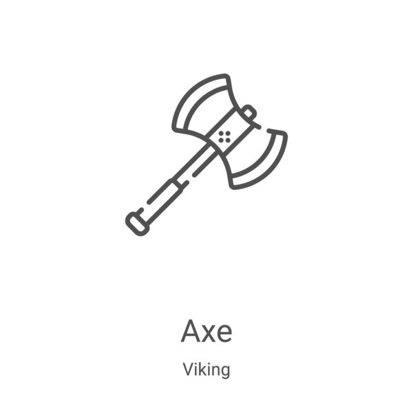 axe icon vector from viking collection. Thin line axe outline icon vector illustration. Linear symbol for use on web and mobile apps, logo, print media
