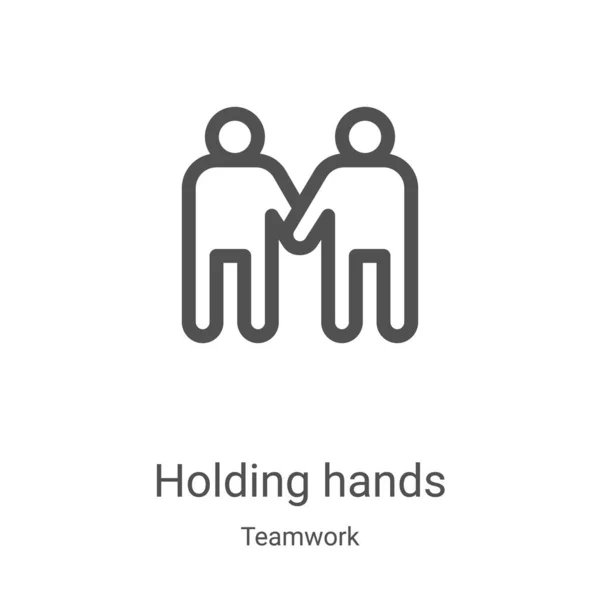 Holding Hands διάνυσμα εικονίδιο από τη συλλογή ομαδική εργασία. Λεπτή γραμμή Holding Hands περίγραμμα εικονίδιο διανυσματική εικόνα. Γραμμικό σύμβολο για χρήση σε εφαρμογές web και mobile, λογότυπο, έντυπα μέσα — Διανυσματικό Αρχείο