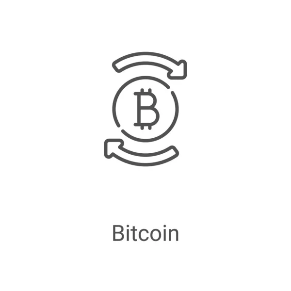 Bitcoin vector icono de la colección de bitcoin. Línea delgada bitcoin esquema icono vector ilustración. Símbolo lineal para su uso en aplicaciones web y móviles, logotipo, medios impresos — Vector de stock