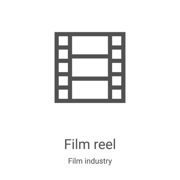 映画産業コレクションのフィルムリールアイコンベクトル。薄膜リールアウトラインアイコンベクトルイラスト。Webやモバイルアプリ、ロゴ、印刷メディアで使用するための線形シンボル — ストックベクタ