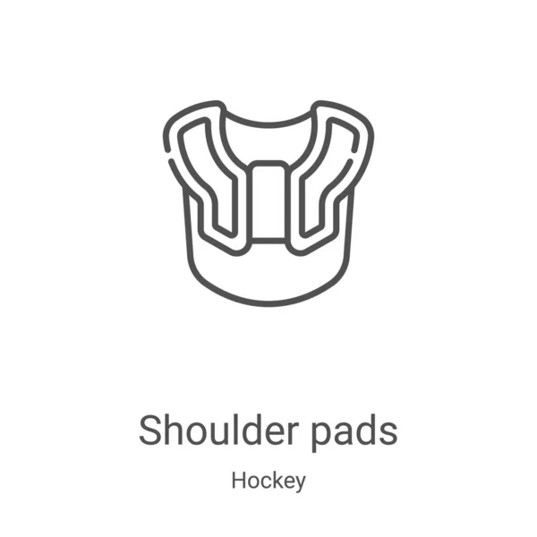 Spalline icona vettoriale della collezione di hockey. Spallacci sottile linea contorno icona vettoriale illustrazione. Simbolo lineare per l'utilizzo su applicazioni web e mobili, logo, supporti di stampa — Vettoriale Stock