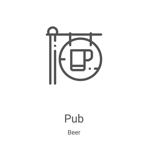 Pub-Ikone Vektor aus Bier-Sammlung. Thin Line Pub Outline Icon Vektor Illustration. Lineares Symbol für Web- und Mobile-Apps, Logo, Printmedien — Stockvektor